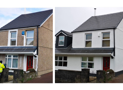 Finished ProPERLA wall coating on an Essex home